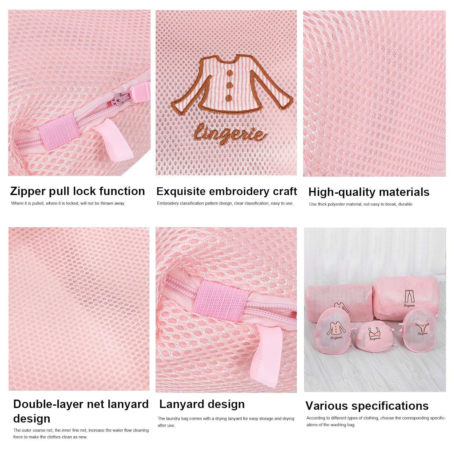 1211 5pc Zippered Mesh Laundry Wash Bags Foldable Delicates Lingerie Socks, Underwear Blouse, Hosiery, Stocking and Lingerie Washing Machine Clothes Protection Net (5 Pc Set) 1211 5pc Zippered Mesh Laundry Wash Bags Foldable Delicates Lingerie Socks, Underwear Blouse, Hosiery, Stocking and Lingerie Washing Machine Clothes Protection Net (5 Pc Set)